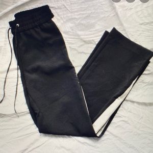 Aritzia- Wilfred Black with White Stripe Flowy Wide Leg Pant